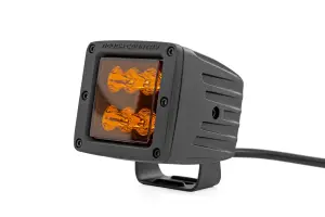 Rough Country - 70903A | Rough Country 2 Inch Black Series LED Light Pods | Spot, Amber Light, Square - Image 2