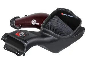 57-10030KR | AFE Power Track Series Red Kevlar Carbon Fiber Cold Air Intake System With Black Pro 5R Filter For Ford F-150 Raptor R V8 5.2L (2023-2024)