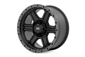 Rough Country - 79170912B | Rough Country 79 Series Wheel | One-Piece / Semi Gloss Black With Gunmetal Ring / 17x8.5 / 6x5.5 / 0mm - Image 3