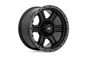 Rough Country - 79170912B | Rough Country 79 Series Wheel | One-Piece / Semi Gloss Black With Gunmetal Ring / 17x8.5 / 6x5.5 / 0mm - Image 2