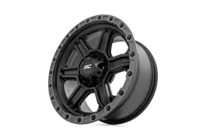 Rough Country - 79170912B | Rough Country 79 Series Wheel | One-Piece / Semi Gloss Black With Gunmetal Ring / 17x8.5 / 6x5.5 / 0mm - Image 5