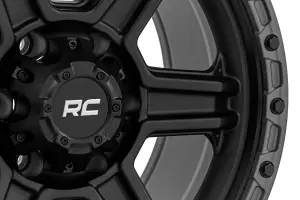 Rough Country - 79170912B | Rough Country 79 Series Wheel | One-Piece / Semi Gloss Black With Gunmetal Ring / 17x8.5 / 6x5.5 / 0mm - Image 4