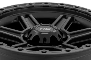 Rough Country - 79170912B | Rough Country 79 Series Wheel | One-Piece / Semi Gloss Black With Gunmetal Ring / 17x8.5 / 6x5.5 / 0mm - Image 6