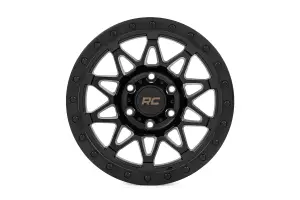 78170918B | Rough Country 78 Series Wheel | Simulated Beadlock / Black / 17x8.5 / 5x5 / +0mm