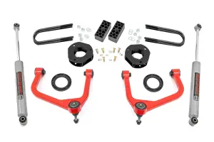 110430RED | Rough Country 3.5 Inch Lift Kit For Chevy Silverado 1500 (2025-2025) | Red Finish, Strut Spacers With N3 Rear Shocks