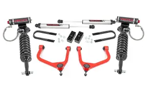 110457RED | Rough Country 3.5 Inch Lift Kit For Chevy Silverado 1500 (2025-2025) | Red Finish, Vertex Coilovers With V2 Rear Shocks