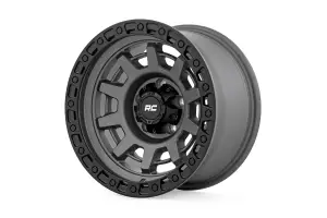 85150813 | Rough Country 85 Series Wheel | One-Piece / Simulated Beadlock / Gunmetal Gray/Black / 15X8 / 5x4.5 / -19mm