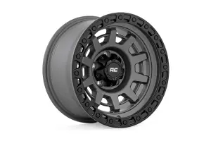 Rough Country - 85150813 | Rough Country 85 Series Wheel | One-Piece / Simulated Beadlock / Gunmetal Gray/Black / 15X8 / 5x4.5 / -19mm - Image 4