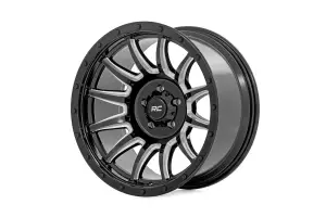 Rough Country - 90201812M | Rough Country 90 Series Wheel | One-Piece / Gloss Black With Machined Spokes / 20x10 / 6x5.5 / -19mm - Image 2