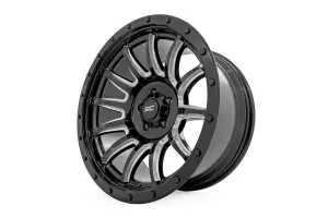 Rough Country - 90201812M | Rough Country 90 Series Wheel | One-Piece / Gloss Black With Machined Spokes / 20x10 / 6x5.5 / -19mm - Image 3