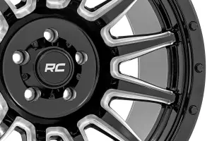 Rough Country - 90201812M | Rough Country 90 Series Wheel | One-Piece / Gloss Black With Machined Spokes / 20x10 / 6x5.5 / -19mm - Image 6