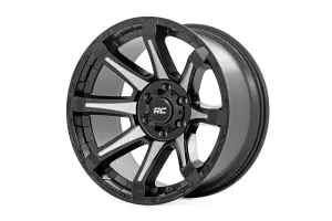 Rough Country - 81201812M | Rough Country 81 Series Wheel | One-Piece / Semi Gloss Black With Machined Spokes / 20x10 / 6x5.5 / -19mm - Image 2